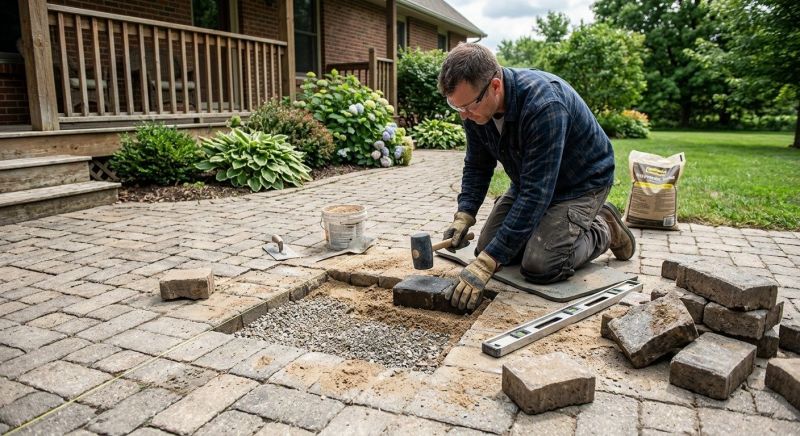 Sunken Brick Pavers Repair Service